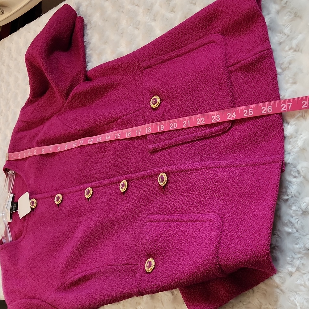 St. John collection Wool Blend Jacket Blazer Short Sleeve Womens Size 12 - Picture 6 of 7